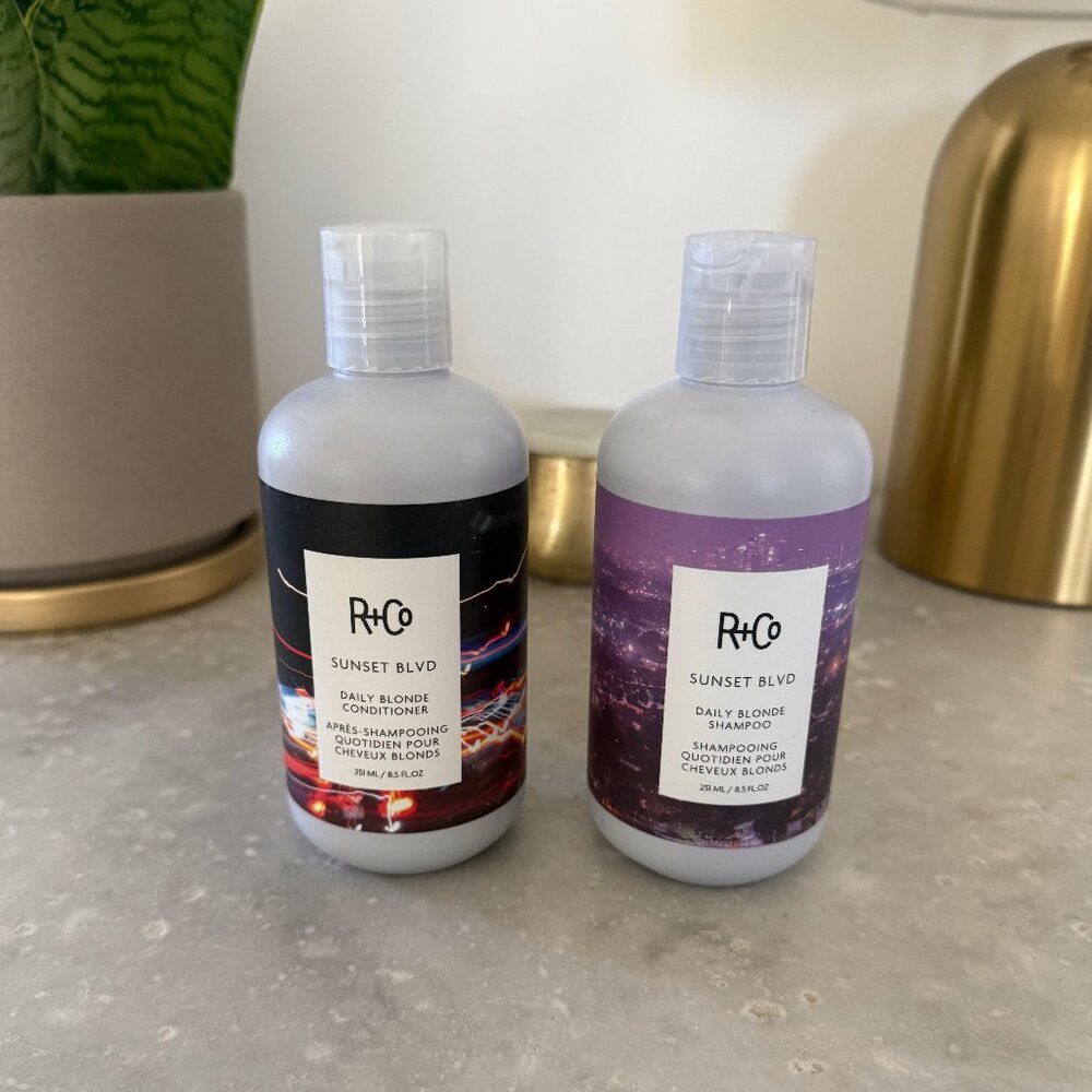 R +,Co Sunset BLVD Purple Shampoo and Conditioner 8.5 oz each- Slightly Used